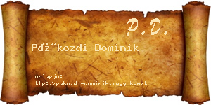 Pákozdi Dominik névjegykártya